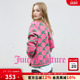 Juicy 含绵羊毛 Couture橘滋外套女玫红撞色提花休闲针织开衫