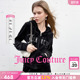 外套女黑色丝绒上衣 云棉天鹅绒 Juicy Couture橘滋