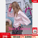 Juicy 粉色缎面印花收腰上衣 新款 Couture橘滋衬衫 女2026年春季