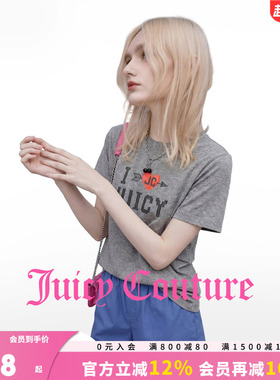 Juicy Couture橘滋T恤女26夏季新款灰色像素印花百搭休闲短袖上衣