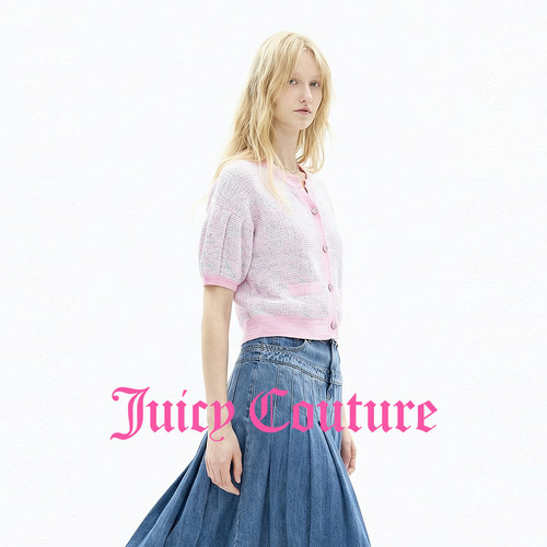 【呼呼专享】Juicy Couture橘滋打褶灯笼袖宽松短款开衫外套