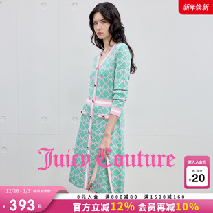 Couture橘滋连衣裙女25秋冬新款 Juicy 撞色提花裙子 含绵羊毛
