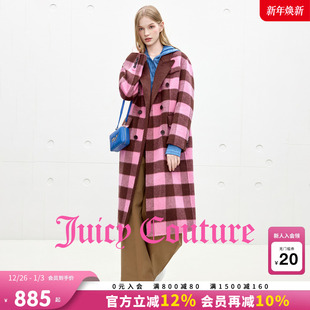 Couture橘滋外套女25年冬季 Juicy 格纹双面呢大衣 含绵羊毛