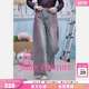 粉色烫银宽松直筒休闲长裤 女26春夏新款 Couture橘滋牛仔裤 Juicy