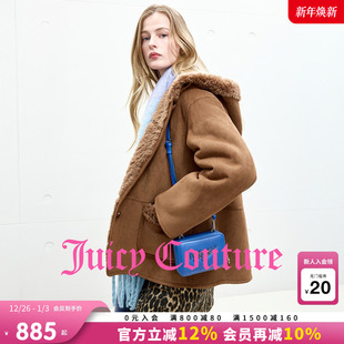 Couture橘滋外套女25冬季 Juicy 连帽加绒保暖上衣 100%绵羊毛