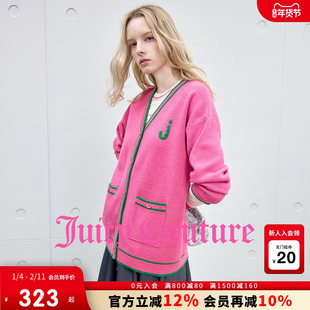 【含绵羊毛】Juicy Couture橘滋外套女25年秋冬新款提花针织开衫