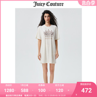 Couture橘滋连衣裙女2023夏季 新款 时尚 T恤上衣 Juicy 美式 丝绒短袖