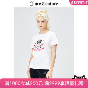 美式 纯棉半袖 T恤女夏季 新款 Couture橘滋短袖 上衣百搭短袖 Juicy