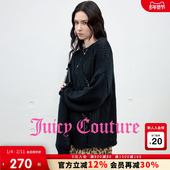 Juicy Couture橘滋针织衫 女黑色镂空系带慵懒上衣