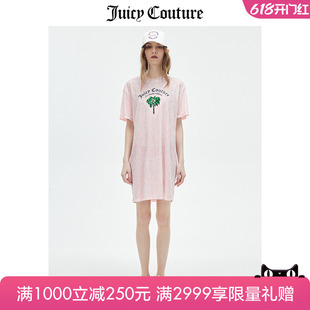 Juicy 新款 宽松显瘦天鹅绒短袖 裙子 Couture橘滋连衣裙女2023夏季