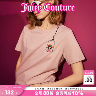 Juicy 上衣 Couture橘滋T恤女2025年夏新款 独特流行印花圆领短袖
