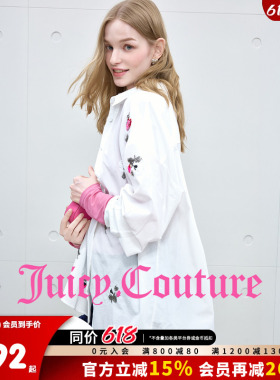 Juicy Couture橘滋衬衫女白色刺绣休闲宽松上衣