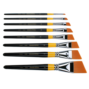 韩国Hwahong 华虹972尼龙斜头 斜峰 水彩水粉丙烯油画设计图案画笔