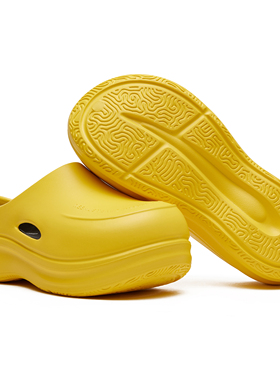 【原创正品】Reemustered 休闲厚底增高包头拖鞋  厨师鞋 黄色