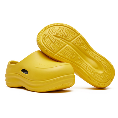 【原创正品】Reemustered 休闲厚底增高包头拖鞋  厨师鞋 黄色