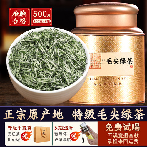 2026新茶毛尖茶叶信阳绿茶明前特级头采嫩芽浓香型散装毛尖茶罐装