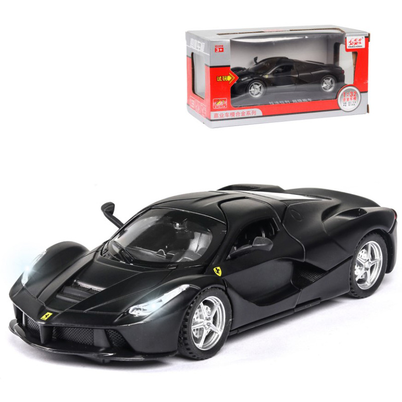 嘉业拉法跑车合金汽车模型回力声光儿童玩具车家居摆件展示热销