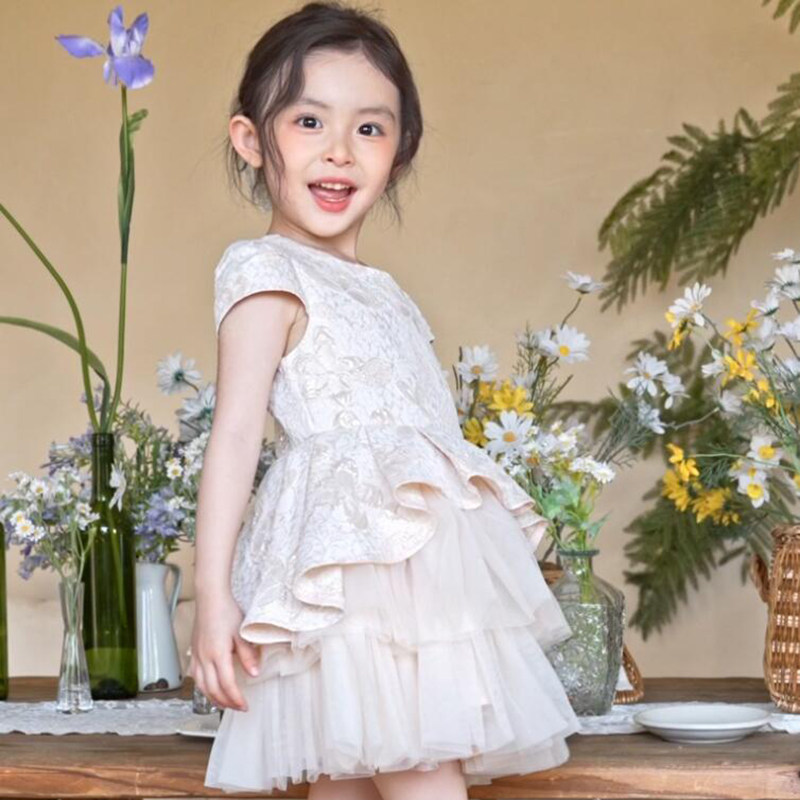 女童连衣裙儿童裙子2026新款小女孩法式洋气拼接网纱生日礼服裙子
