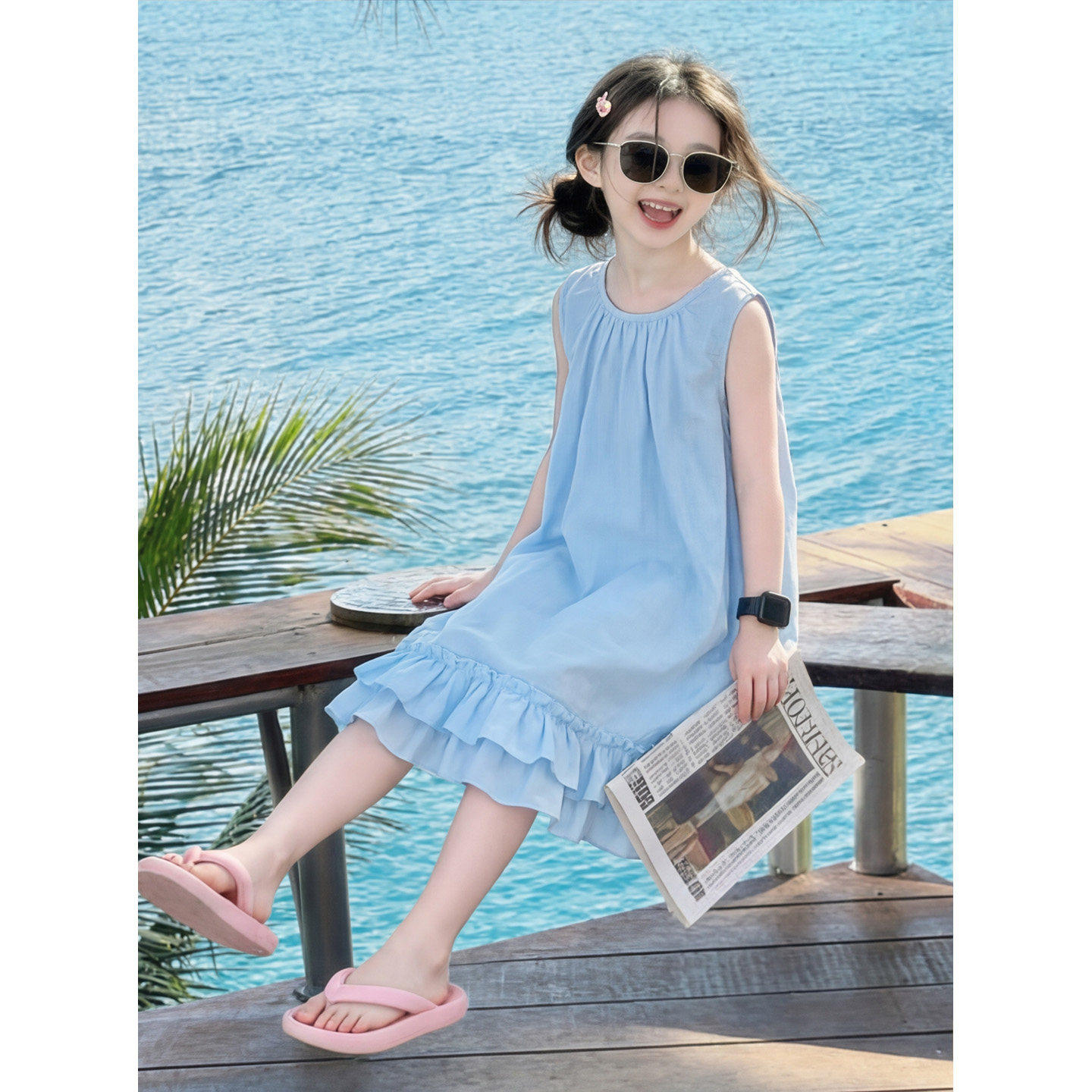 女童夏季甜美风连衣裙2026新款