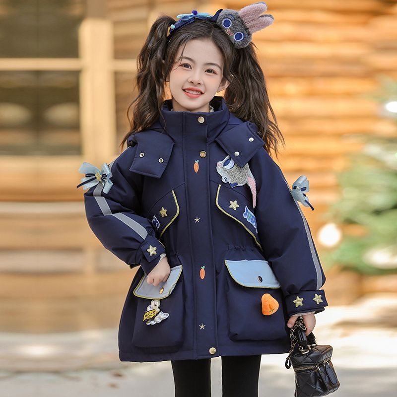 2025新款冬季女童兔子警官卡通羽绒服加厚白鸭绒外套冬装新款洋气,童装/婴儿装/亲子装,羽绒服,淘宝优惠券,粉丝福利购,淘宝优惠卷