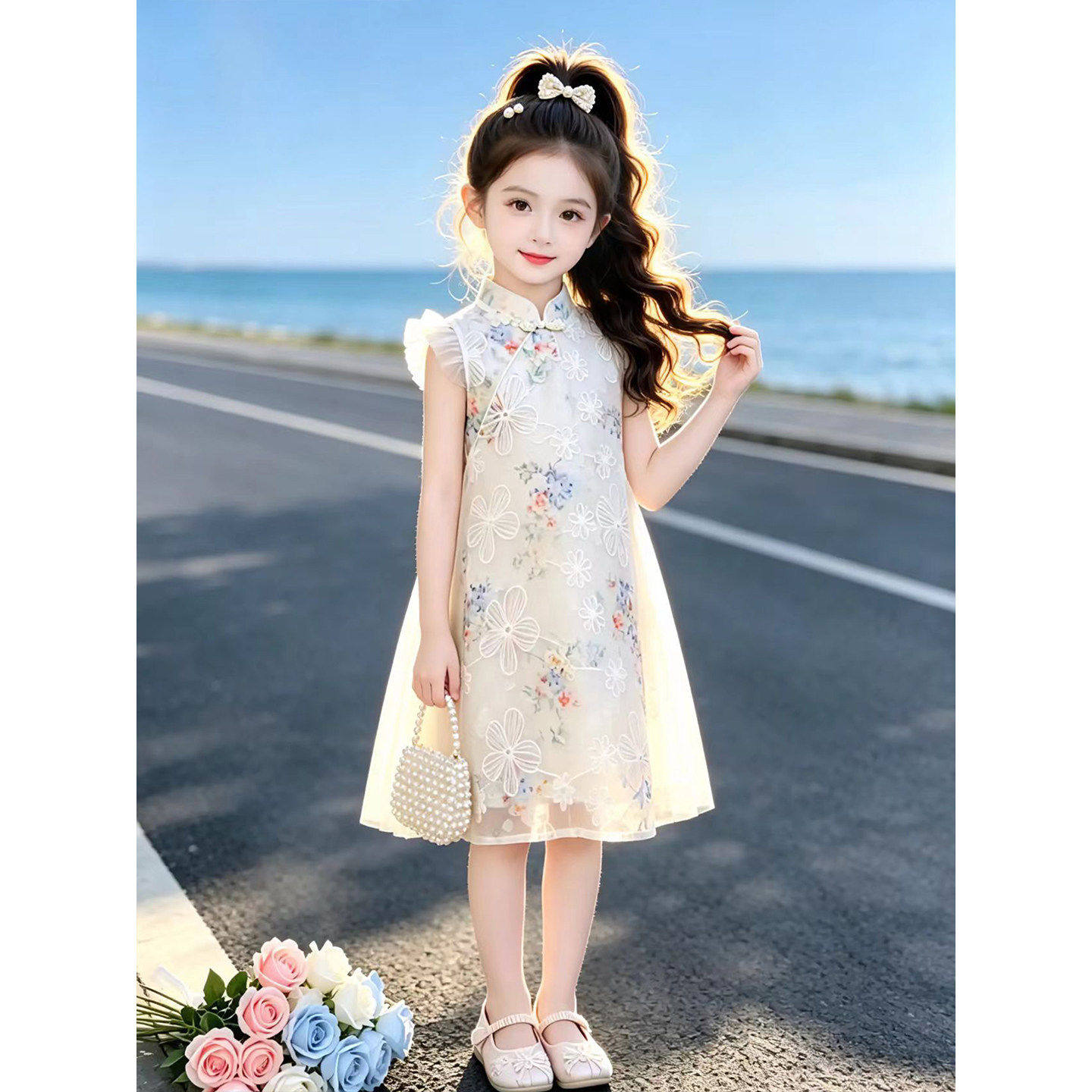 女童国风旗袍裙夏季2026新款儿童新中式连衣裙夏装女孩中长款裙子