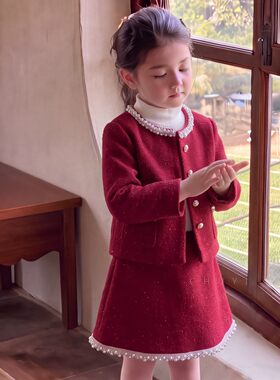 女童冬装拜年服中大童小香风夹棉