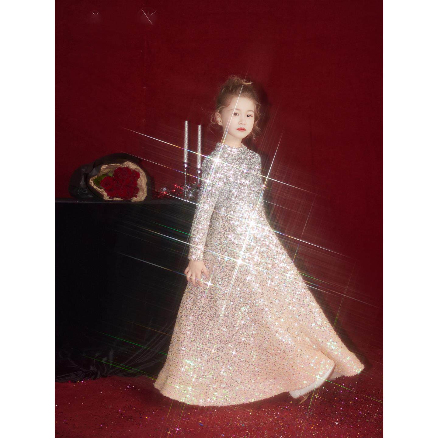 女童生日礼服渐变连衣裙儿童宴会舞台主持人钢琴演出服蓬蓬公主裙,童装/婴儿装/亲子装,连衣裙,淘宝优惠券,粉丝福利购,淘宝优惠卷