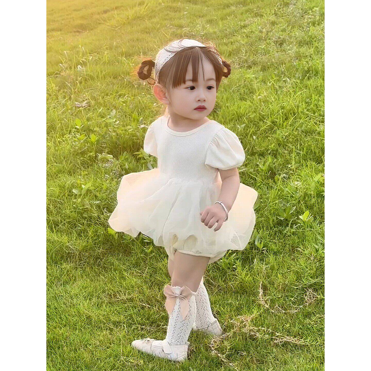 婴儿夏薄款衣服夏天公主哈衣洋气包屁衣周岁女宝礼服夏季连体衣