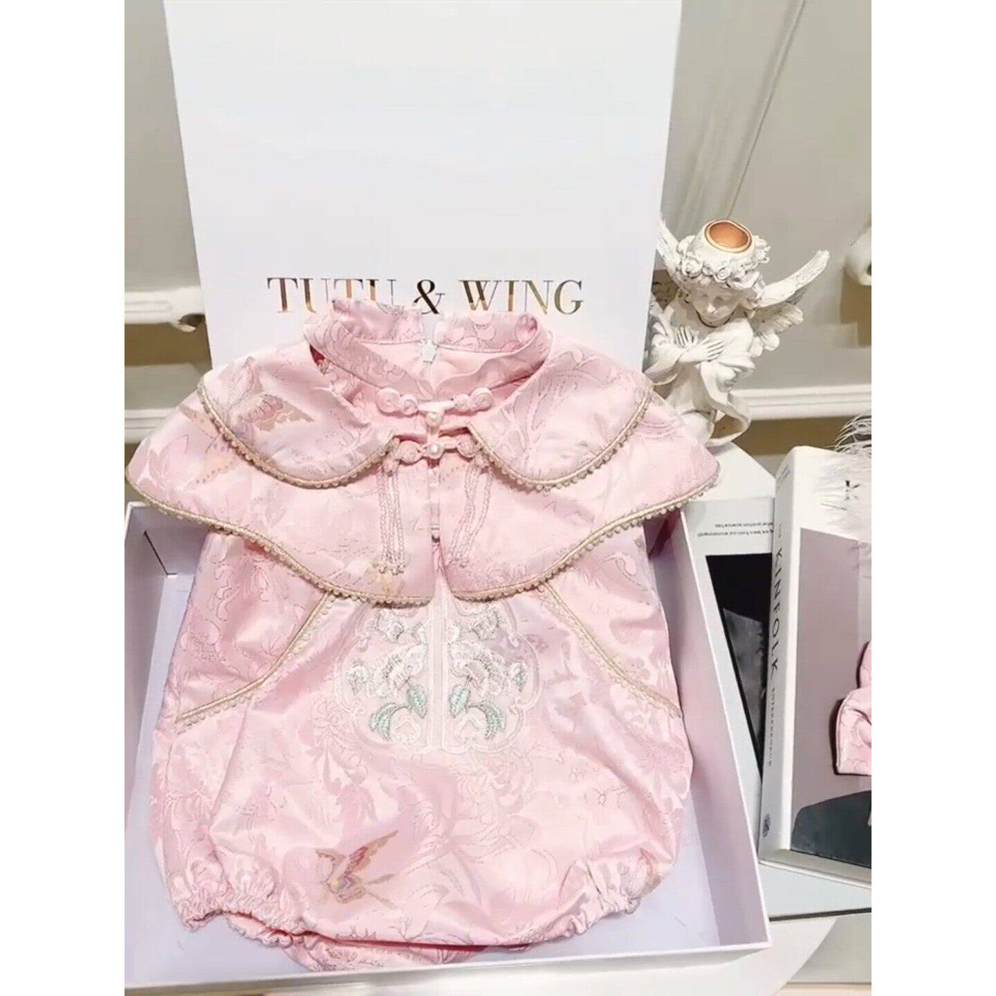 女宝周岁礼服裙女童重工刺绣包屁衣满月宝宝婴儿粉色衣服公主裙夏