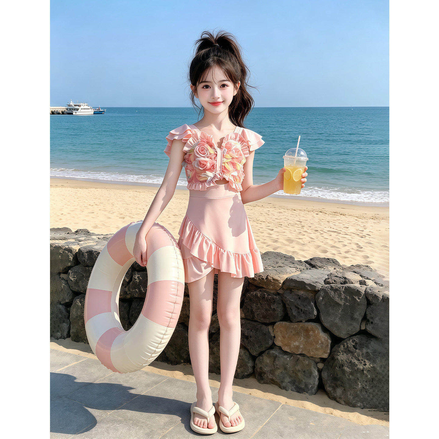 女童泳衣2026新款儿童洋气公主裙式游泳衣女孩大童夏季高颜值泳装