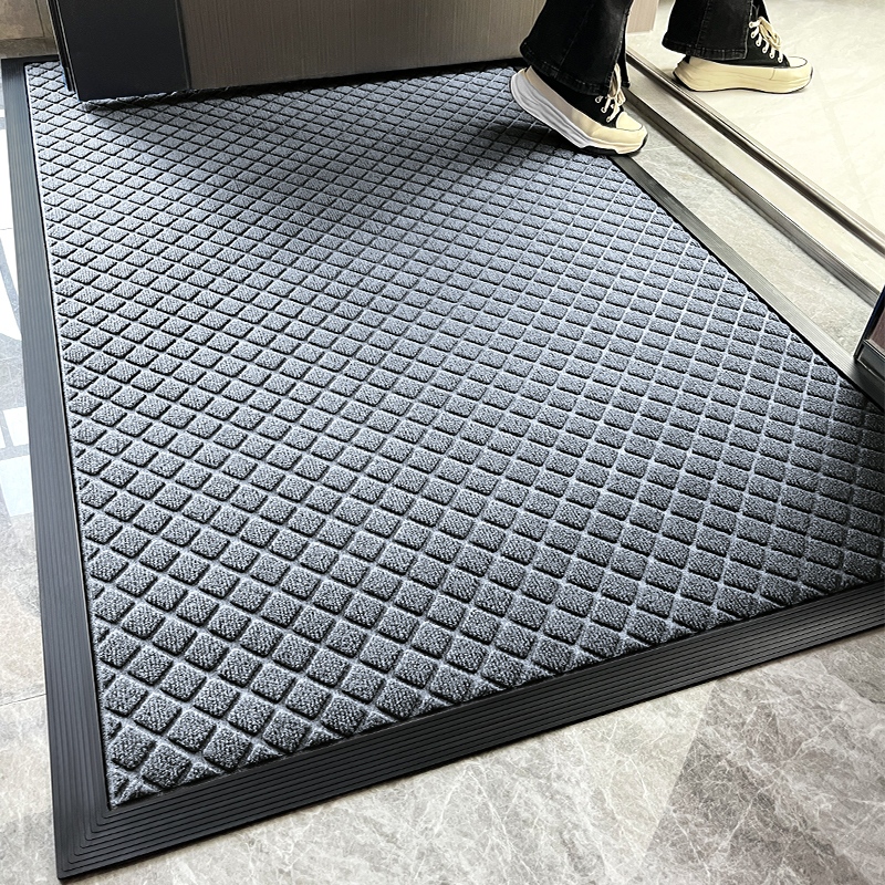 灰色入户门高级地垫室外防滑地毯