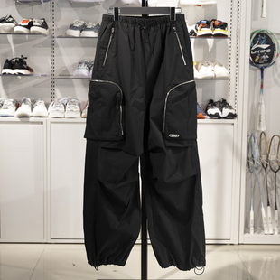 李宁女子休闲裤2023秋季新款时尚潮流宽松直筒运动长裤AKXT788