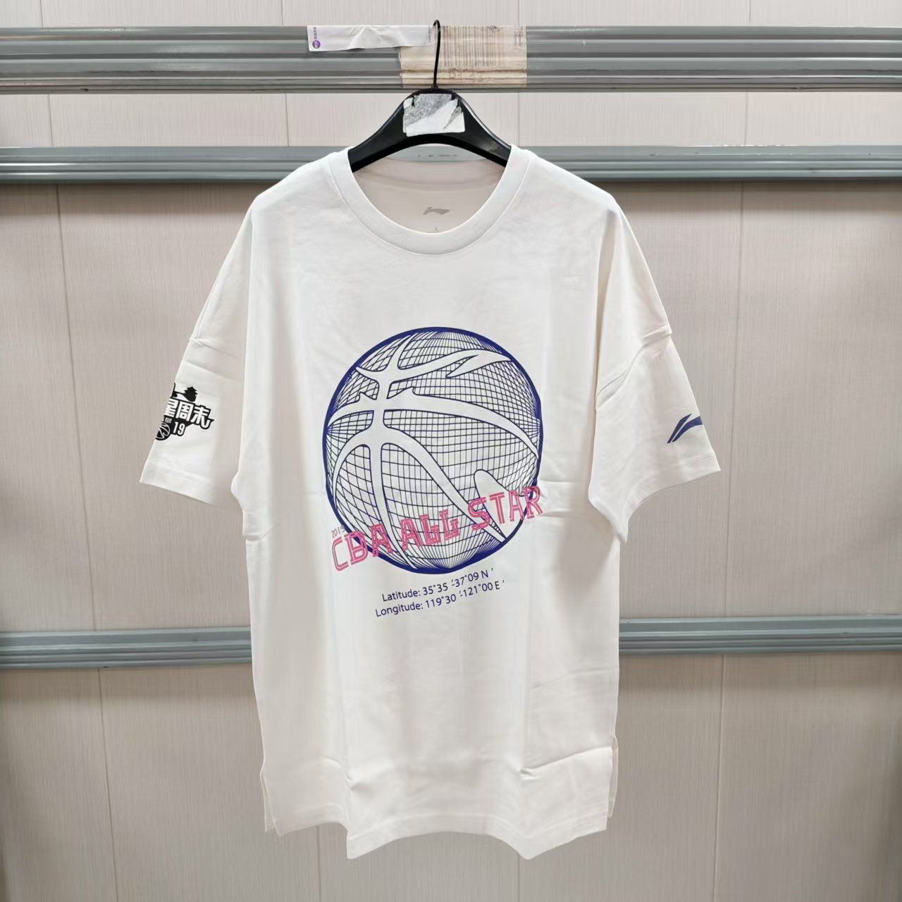 《购买前看详情B品》李宁短袖男女同款夏季印花宽松圆领T恤AHSP25