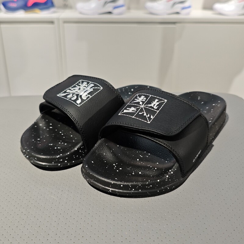 李宁女子拖鞋夏季魔术贴休闲时尚防滑泼墨软底凉拖鞋AGAM014