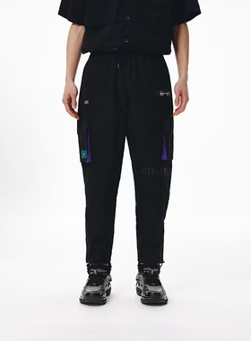 李宁春季LNG鬼灭之刃系列拼接休闲运动长裤男女同款FHBA001