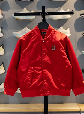 李宁男大童棉夹克2026春季新年款儿童宽松棉服棒球服外套YJMW001