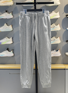 李宁男子卫裤2025冬季新款运动潮流系列加绒保暖束脚长裤AKLV869