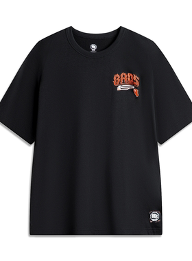 李宁短袖T恤男子2024秋季新款反伍BADFIVE圆领休闲文化衫AHSU157