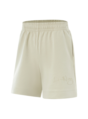 李宁运动裤女秋季健身系列舒适透气简约百搭宽松短卫裤AKSU720