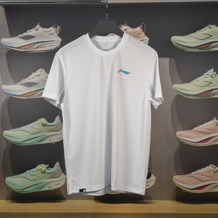 李宁羽毛球服2023春季男女同款速干透气运动短袖文化衫AHST347