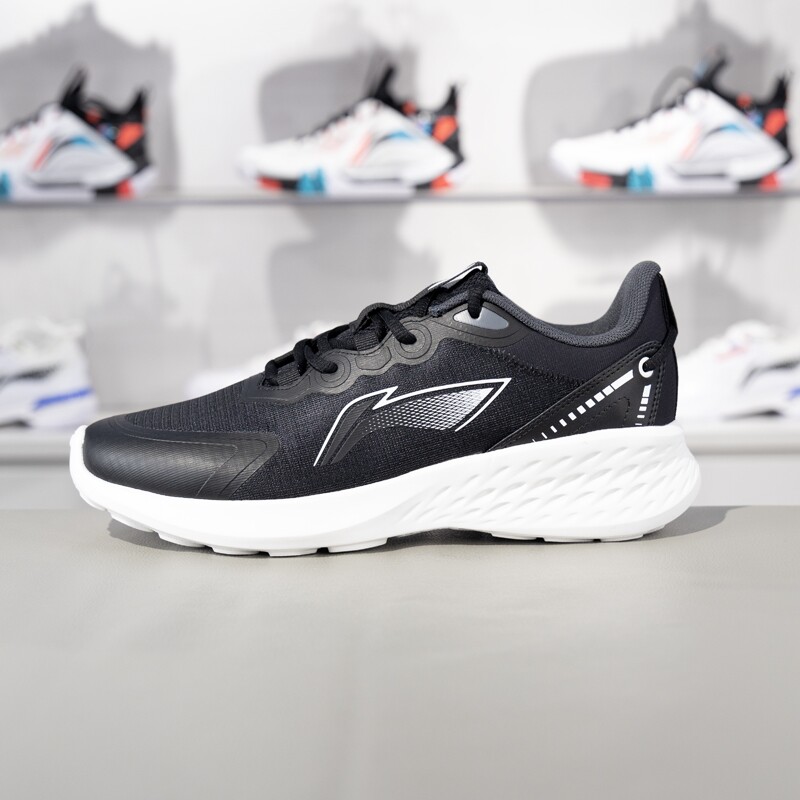 李宁SOFT休闲慢跑鞋2023秋季男子网面透气舒适软弹运动鞋ARST047