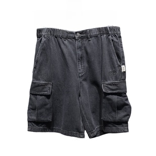 AJSU017 运动潮流系列男子宽松水洗牛仔短裤 李宁2024夏季 新款