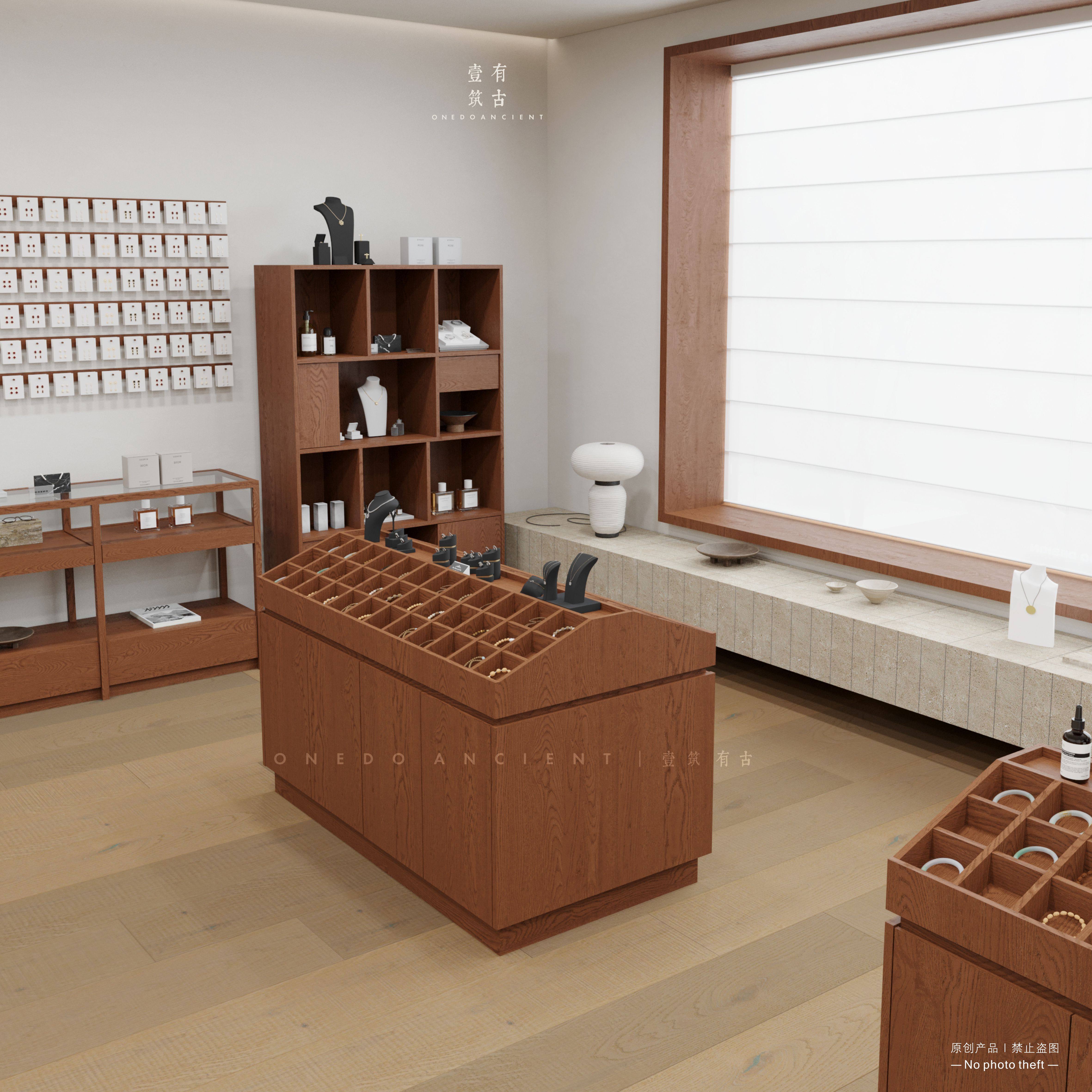 时尚简约双面中岛斜面多格展示柜多功能储物饰品手串珠宝展台柜子