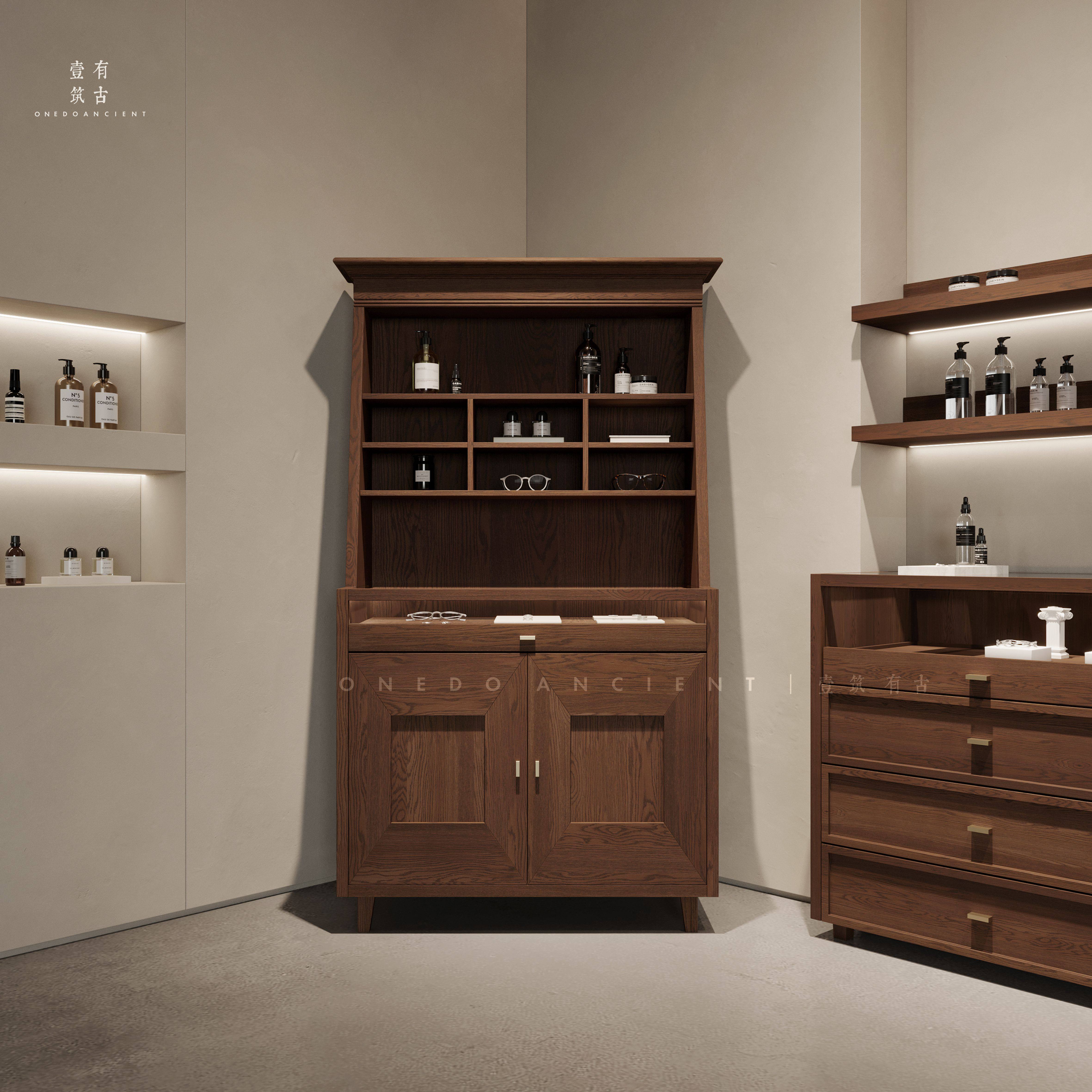 多格柜手表眼镜靠墙柜珠宝钻石黄金摆件陈列柜台中古风玻璃展示柜