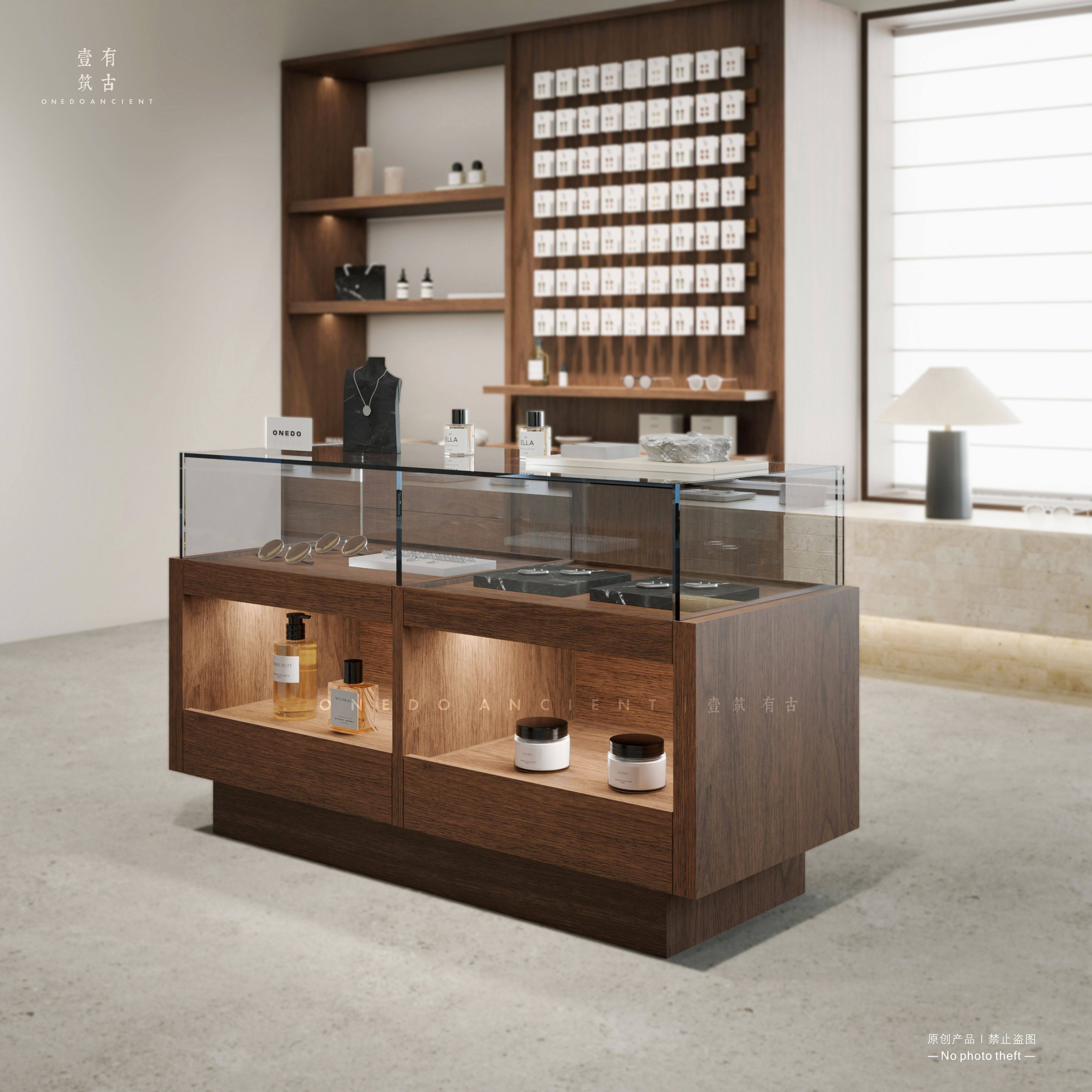 首饰品项链珠宝店玉器精品柜新中式展示柜陈列柜茶叶店铺简约中岛