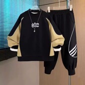 15岁潮 中大童卫衣酷帅洋气男孩8 胖男童加肥加大春秋套装 2025新款