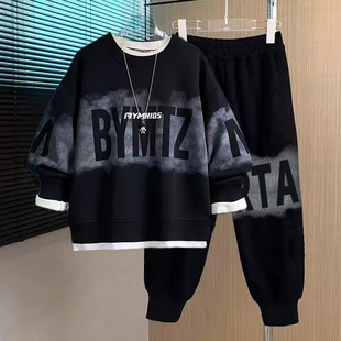 胖男童秋装卫衣套装2025新款帅气儿童春秋款胖男孩大童男装衣服潮