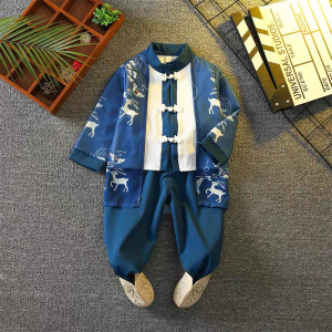 六一儿童演出服2024新款汉服男童国学少爷古装夏季帅气唐装中国风
