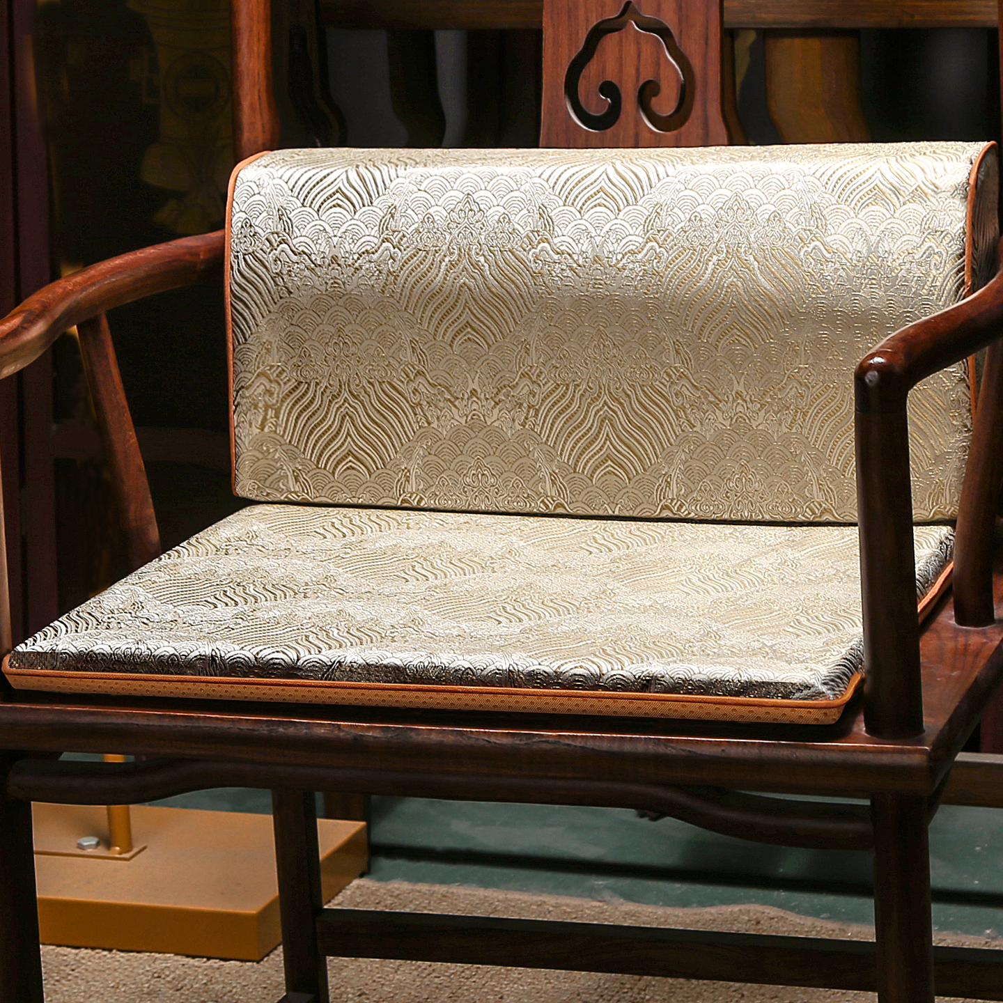 中式腰靠垫红木沙发靠枕客厅沙发靠背办公室椅垫坐垫靠垫一体定制