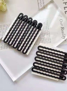 黑色波浪发夹女白色无痕鸭嘴夹大号刘海夹护士帽固定边夹发卡头饰